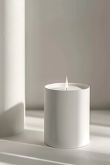 White Candle on White Table