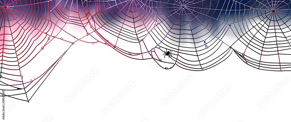 Canvas Prints spider web line art vector