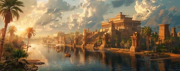 Babylonian Beauty: Ancient Ruins of Babylon, 4K hyperrealistic photo