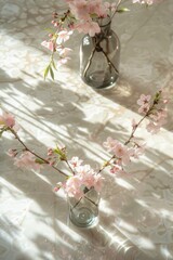Pink Flowers on Table