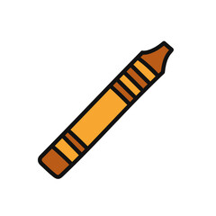 Brown pencil. Brown pencil doodle icon. Vector