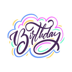 Fototapeta premium Celebrate a cheerful and colorful birthday with beautifully crafted calligraphy