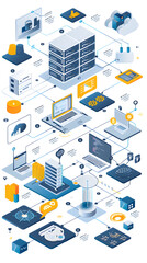 Obraz premium Efficient Software Deployment: Illustrating Continuous Integration and Delivery in Agile Development
