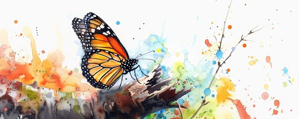 A watercolor painting of a butterfly emerging from its chrysalis, its transformation symbolizing new beginnings and hope.