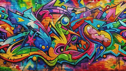 Colorful graffiti artwork as a desktop background, graffiti, street art, urban, vibrant, painting, mural, spray paint