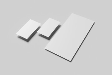 DL flyer with blank business card for mockup