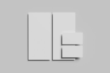 DL flyer with blank business card for mockup