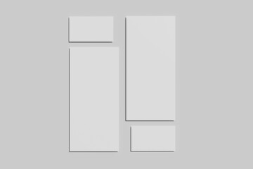 DL flyer with blank business card for mockup