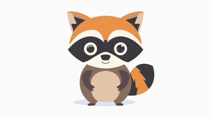 Obraz premium Create a clipart of a Raccoon Bandit A cute raccoon with a playful maskin a kawaii style, simplified to feature fewer elements for a cleaner look, Use a color palette that is appealing to child