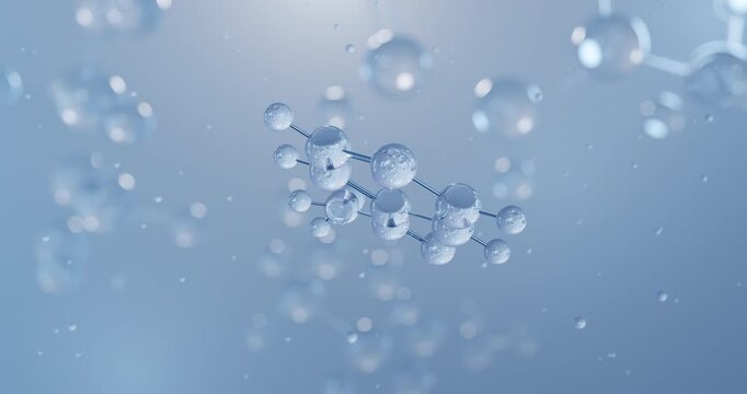 Isoniazid, rotating 3D model of antituberculosis agents, seamless looped video, molecular structure with selective focus
