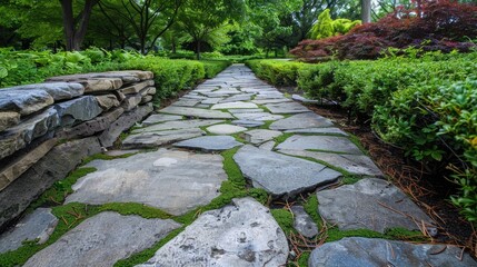 Park stone walkway