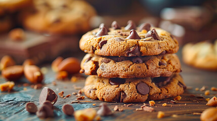 Stack of chocolate chip cookies celebrating national chocolate chip cookie day