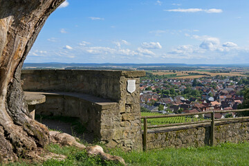 Blick von Burg Steinsberg auf Sinsheim-Weiler Baden-Württemberg, Deutschland