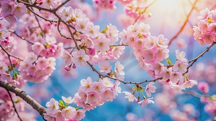 Beautiful cherry blossoms blooming in the springtime , cherry blossoms, spring, pink, flowers, nature, blooming, beauty, seasonal
