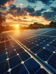 Solar Panel at Sunset