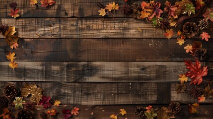rustic wooden background with a Thanksgiving theme and many wooden slats,