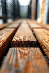 Closeup of composite decking, highlighting its durability and design.