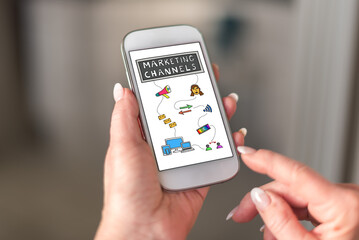 Marketing channels concept on a smartphone