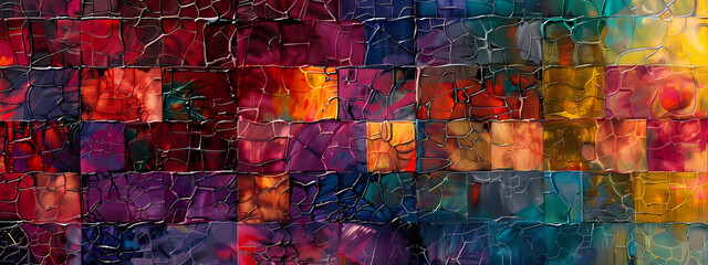 Abstract Stained Glass Mosaic