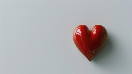 Red heart-shaped object on white