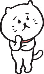 かわいい女子猫キャラの日常イラスト