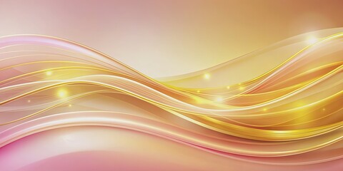 Obraz premium Abstract light pink, yellow and golden waves , Abstract, Background, Colors, Waves, Blend, Soft, Pastel, Bright, Texture, Design