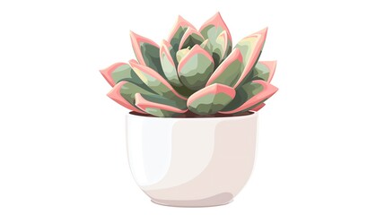 Fototapeta premium Create a clipart of a Succulent plant with colorful rosette leavesin a kawaii style, simplified to feature fewer elements for a cleaner look, Use a color palette that is appealing to children,
