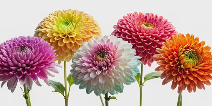 Colorful chrysanthemum flower cutout on white background, chrysanthemum, flower, colorful, cutout, isolated, vibrant, decoration