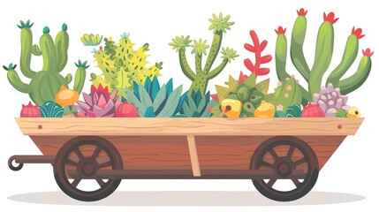 Create a clipart of a Succulent arrangement in a geometric terrariumin a kawaii style, simplified to feature fewer elements for a cleaner look, Use a color palette that is appealing to children