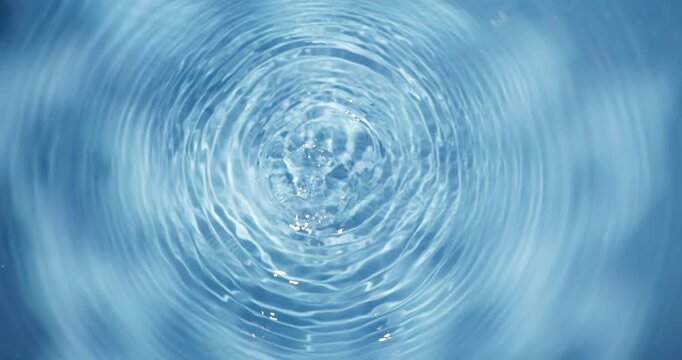 Drops of Spring Water Fall Down and Create an Unusually Beautiful Water Texture.
