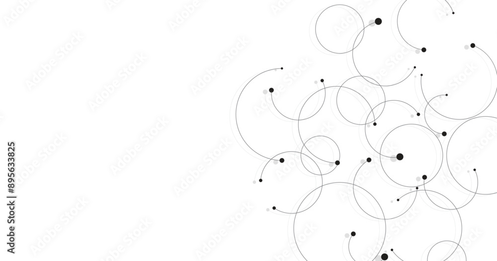 Poster Technology black circle diagram concept. High-tech circle geometric connection system.Vector abstract technology on a white background.