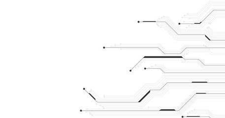 Technology digital circuit board background. Technology black circuit diagram.High-tech connection system on a white background.	