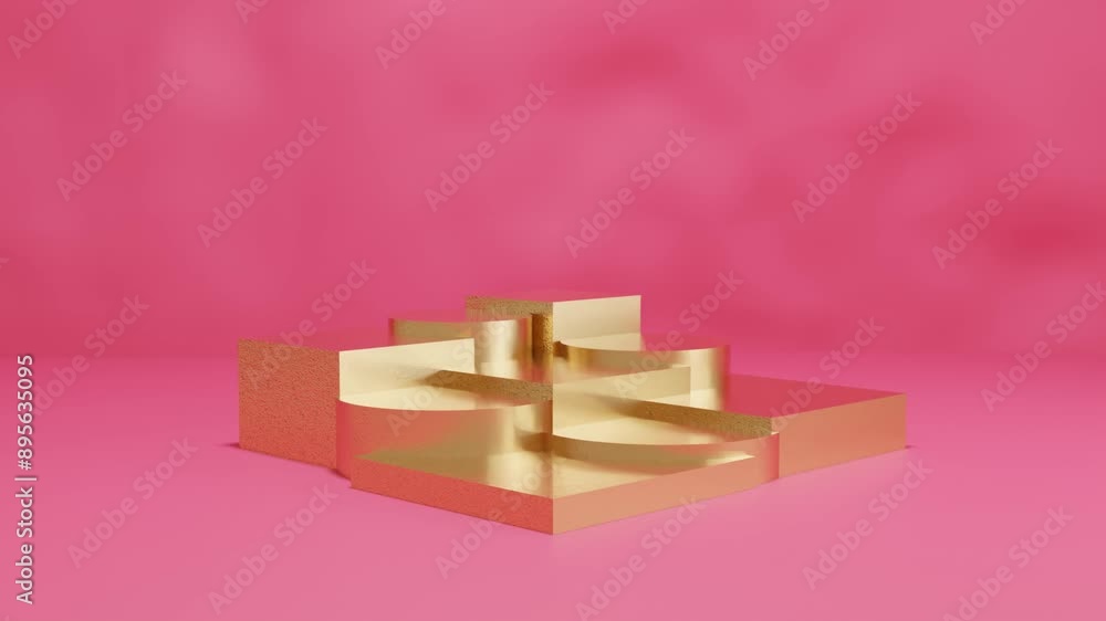 Poster Abstract 3D Minimalist Animation: Seamless Geometric Motion Background for Videos. Create a sleek and modern look in your visual projects with this design