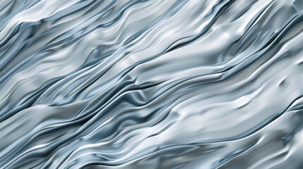 Abstract wavy metallic texture in a monochrome palette, evoking a sense of fluidity and motion with intricate details.