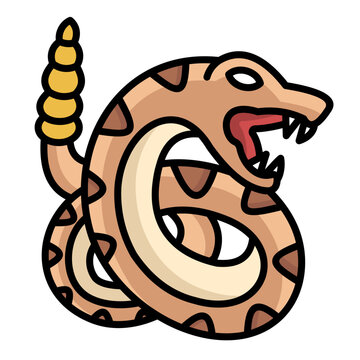 brown snake coiled, open mouth clip art preview