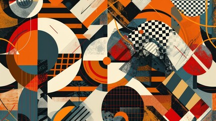 Abstract Geometric Patterns with Intricate Array of Shapes and Bold Colors