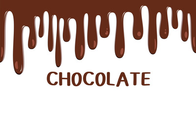 Chocolate Flow Pictures vector isolated on white background. Chocolate Flow