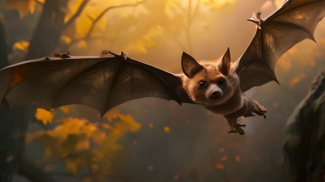 Bats flying in nature Video 4K