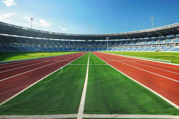 Obraz premium Generate an image of an empty stadium designed for track and field events