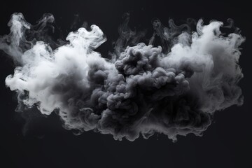 Abstract Black Smoke Cloud, Black Ink Cloud, black background