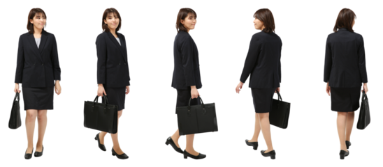 ビジネスウーマン　人物切り抜き5アングル