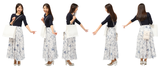 女性　人物切り抜き5アングル