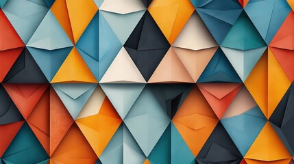   A vivid close-up of a triangular wallpaper with varied shapes and sizes