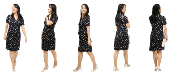 女性　人物切り抜き5アングル