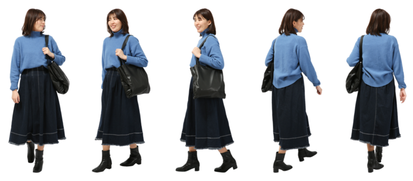 女性　人物切り抜き5アングル