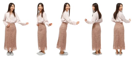 女性　人物切り抜き5アングル