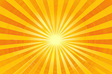 Obraz premium yellow background, rays emitting from bottom center in shades of yellow and orange