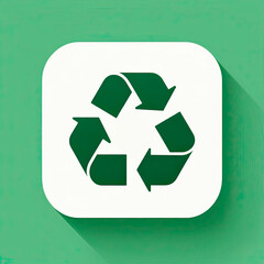 Obraz premium A symbol of waste recycling with green leaves. Environmental protection concept with leaves background.