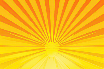 Obraz premium yellow background, rays emitting from bottom center in shades of yellow and orange