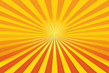 yellow background, rays emitting from bottom center in shades of yellow and orange